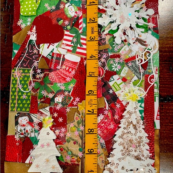 Hand crafted Christmas Journal Cover Trees Glitter Snowflakes Stockings - Picture 8 of 9